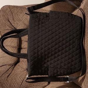 Vera Bradley Microfiber Medium zip top tote- Black